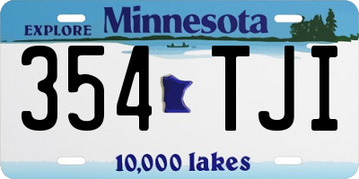MN license plate 354TJI