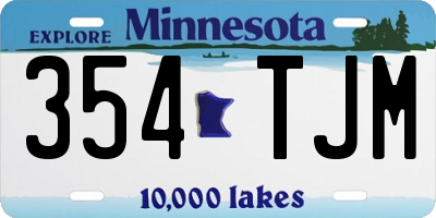 MN license plate 354TJM