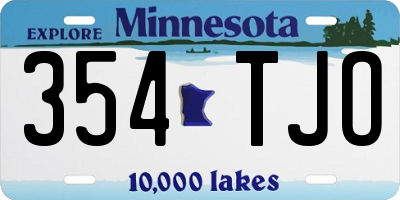 MN license plate 354TJO