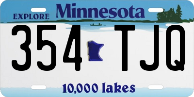 MN license plate 354TJQ