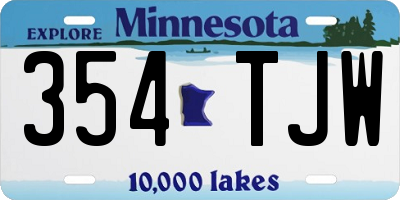 MN license plate 354TJW