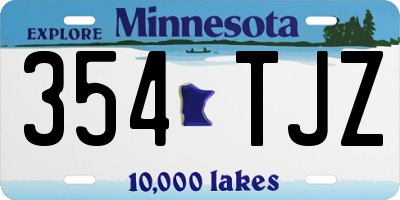 MN license plate 354TJZ