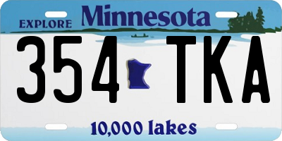 MN license plate 354TKA