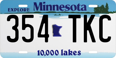MN license plate 354TKC