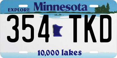 MN license plate 354TKD