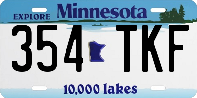 MN license plate 354TKF
