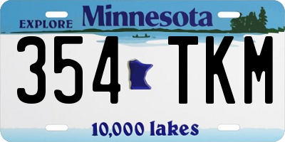 MN license plate 354TKM