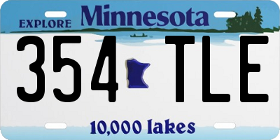 MN license plate 354TLE
