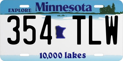 MN license plate 354TLW