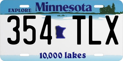 MN license plate 354TLX