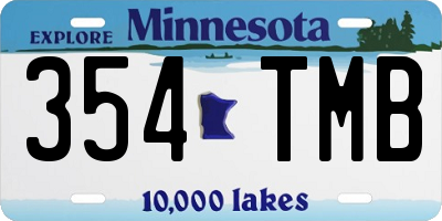 MN license plate 354TMB