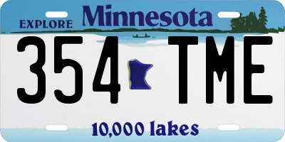 MN license plate 354TME