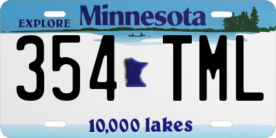 MN license plate 354TML