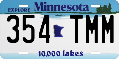 MN license plate 354TMM