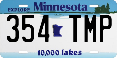 MN license plate 354TMP
