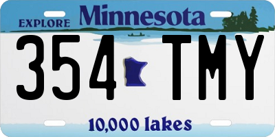 MN license plate 354TMY