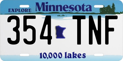 MN license plate 354TNF