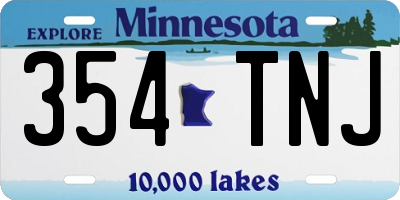 MN license plate 354TNJ