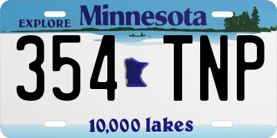 MN license plate 354TNP