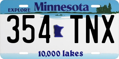 MN license plate 354TNX