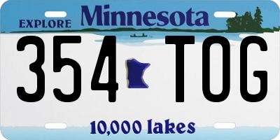 MN license plate 354TOG