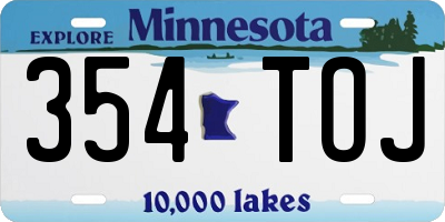 MN license plate 354TOJ