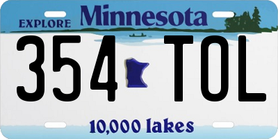 MN license plate 354TOL