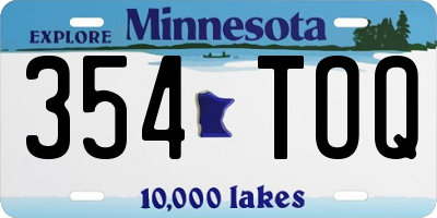 MN license plate 354TOQ