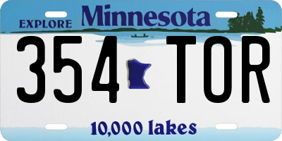 MN license plate 354TOR