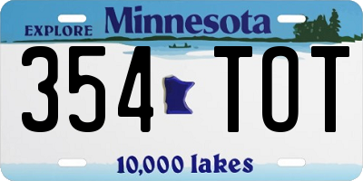 MN license plate 354TOT
