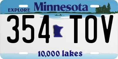 MN license plate 354TOV