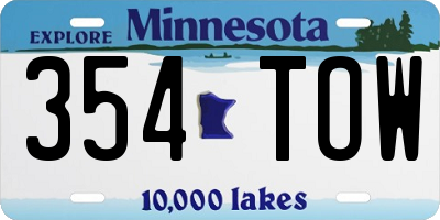 MN license plate 354TOW