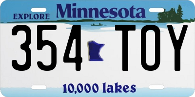 MN license plate 354TOY