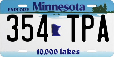 MN license plate 354TPA