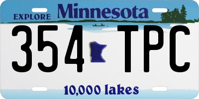 MN license plate 354TPC