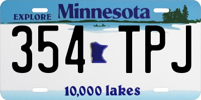 MN license plate 354TPJ