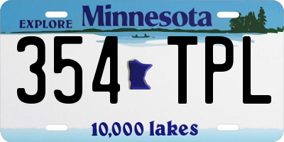 MN license plate 354TPL