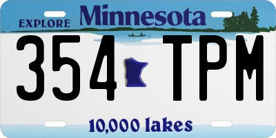 MN license plate 354TPM