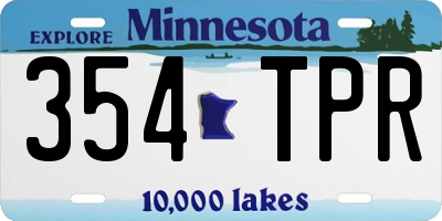 MN license plate 354TPR