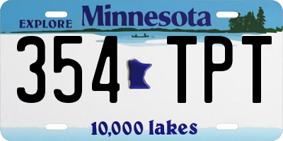 MN license plate 354TPT