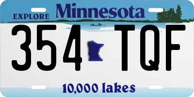 MN license plate 354TQF