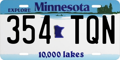MN license plate 354TQN