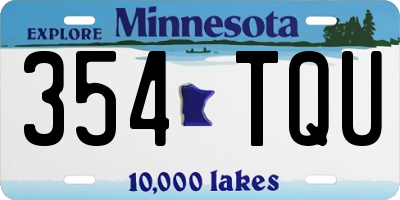 MN license plate 354TQU