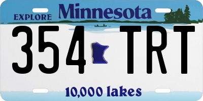 MN license plate 354TRT