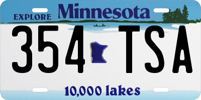 MN license plate 354TSA