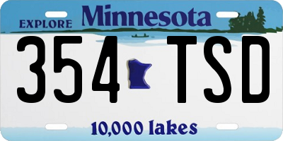 MN license plate 354TSD