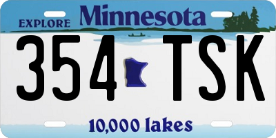 MN license plate 354TSK