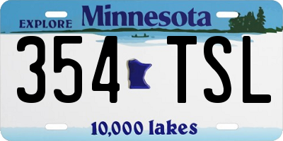 MN license plate 354TSL