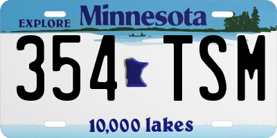 MN license plate 354TSM