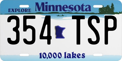 MN license plate 354TSP